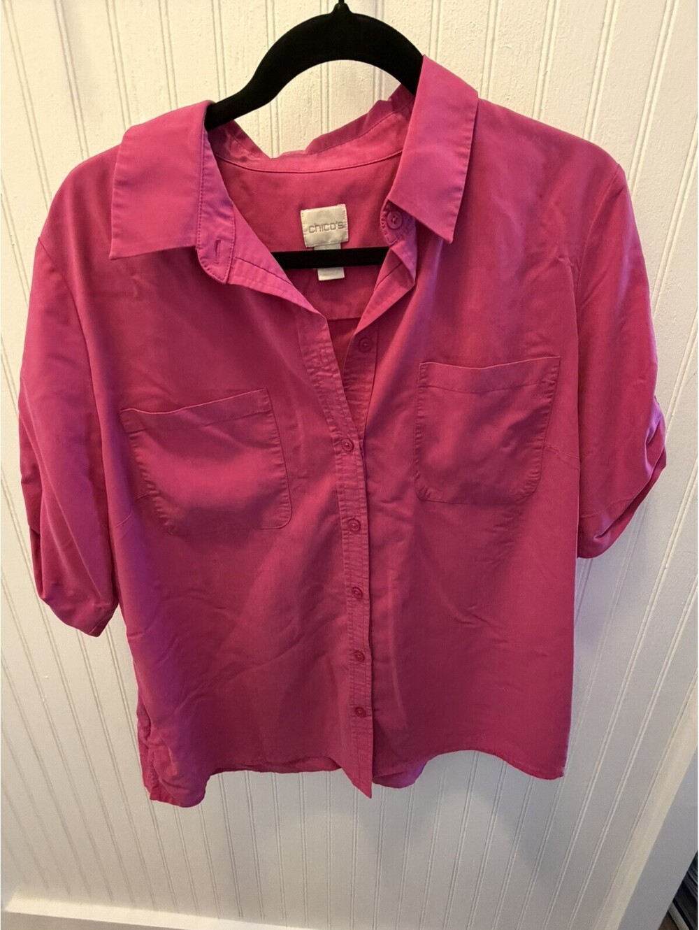Chico’s Women pink Button-Up Long Sleeve Linen size XL